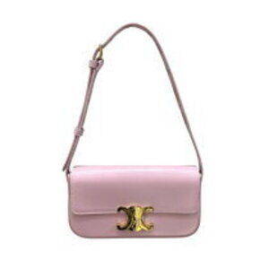 Celine Claude Rose Pink Shiny Calfskin Shoulder Bag